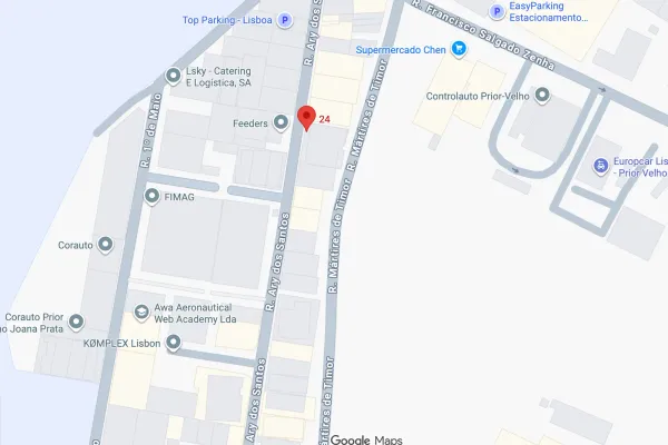 Mapa do Google Maps com a localização da Logant em Rua Ary dos Santos, 26C, Prior Velho.
